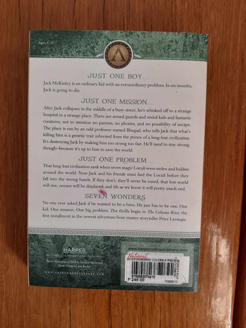 The Collosus Rises by Peter Lerangis (Category: Storybooks) located in Marikina City. Submitted by relocatingitems (Listing ID 1249339863, Image 2). Description: RFS: Decluttering and Don't have the complete set .