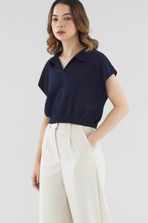 The Editor's Market Emely Collared Knit Top