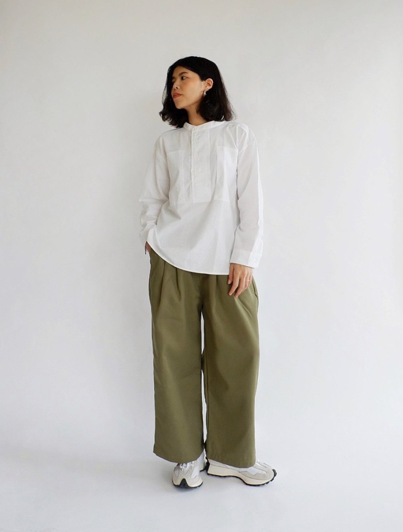 The Nawk Nawk (Thai Brand) Olive Green Wide Fit Twill Pants, Women's ...
