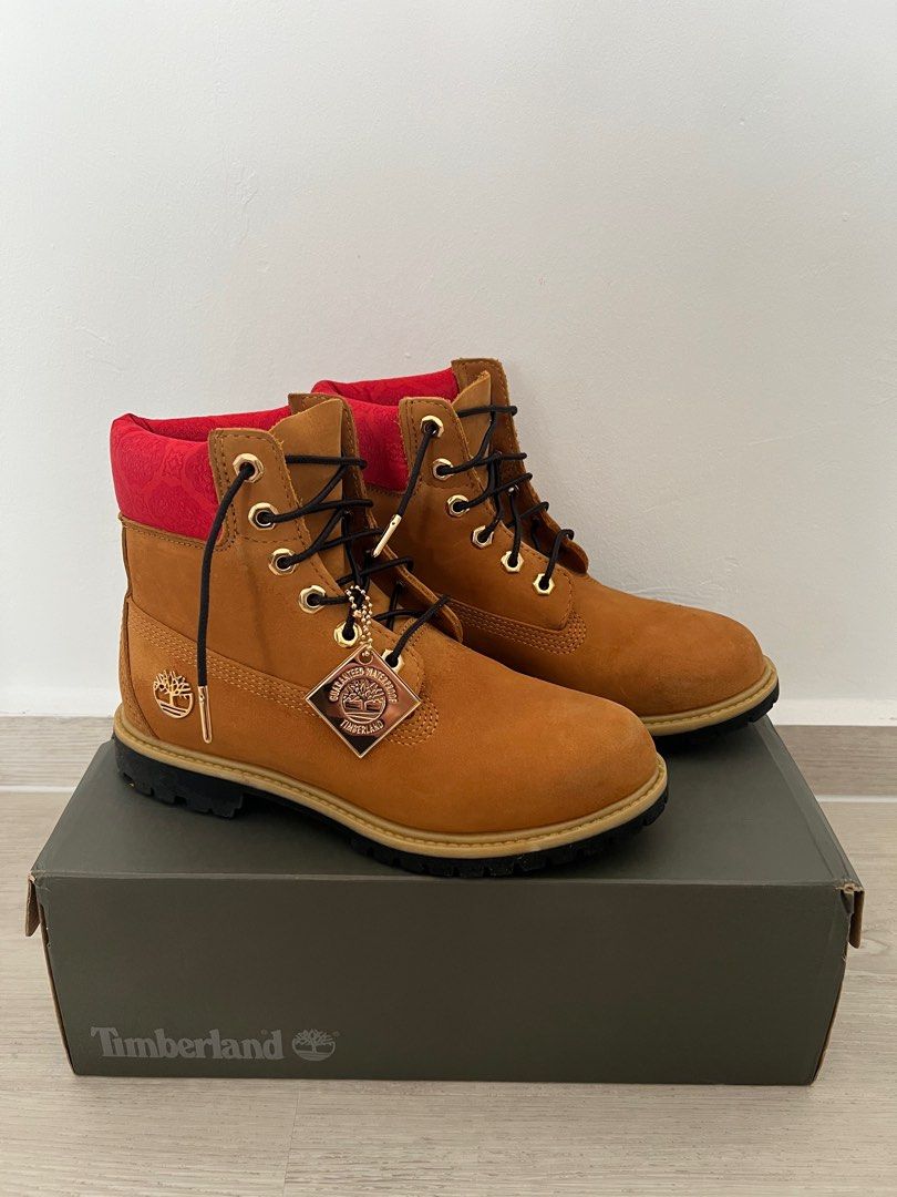 Red timberland cheap hiking boots