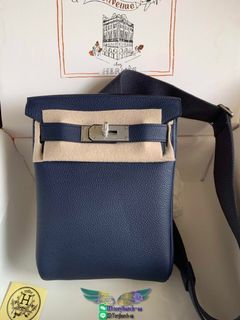 Shop HERMES Hac a Dos Unisex Plain Leather Crossbody Bag Messenger