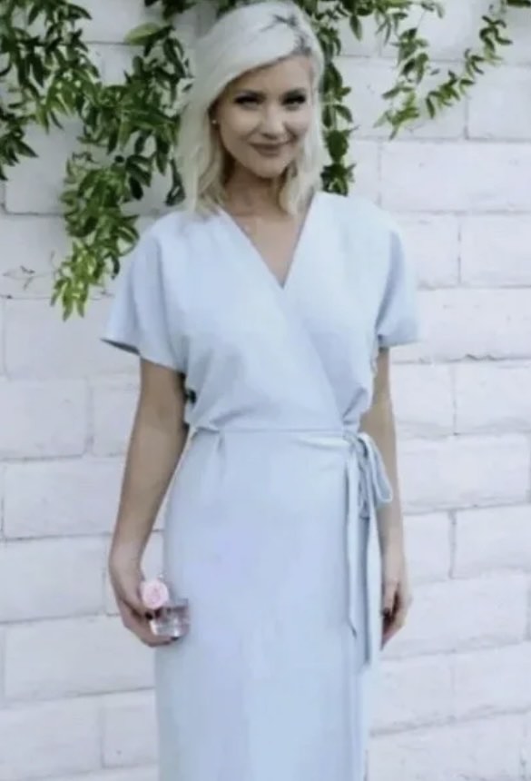 Topshop baby blue kimono wrap dress Uk 10 Women s Fashion