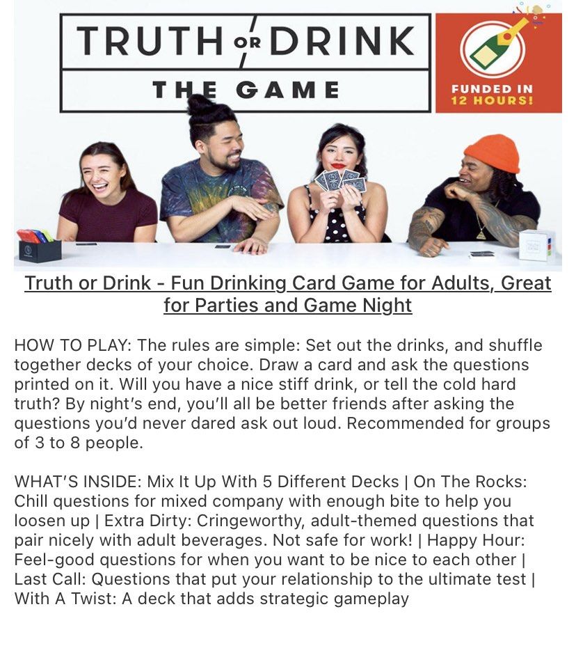 Truth or Drink: The Game, The Perfect Party Game