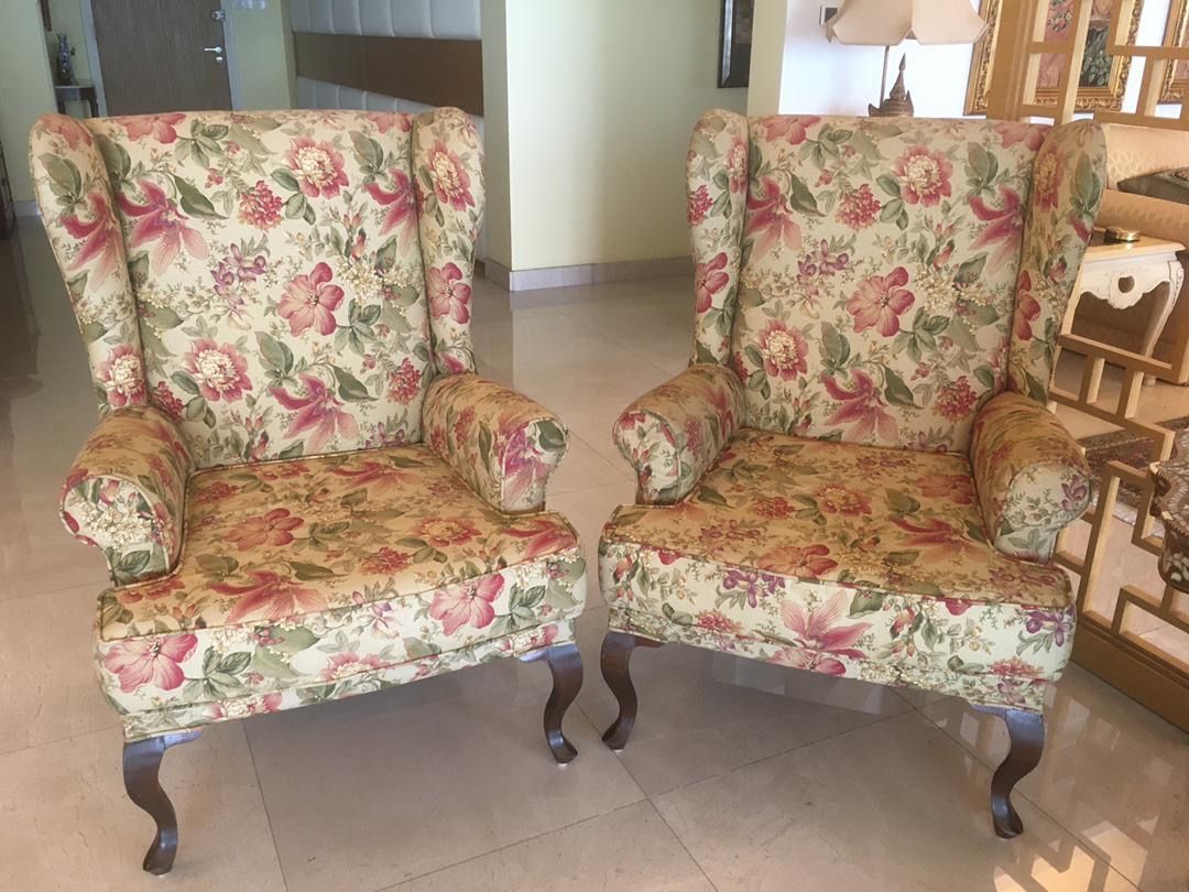 Two seater sofa almost brand new and two arm chairs made in UK