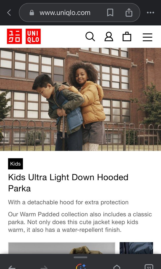 Uniqlo hotsell kids down