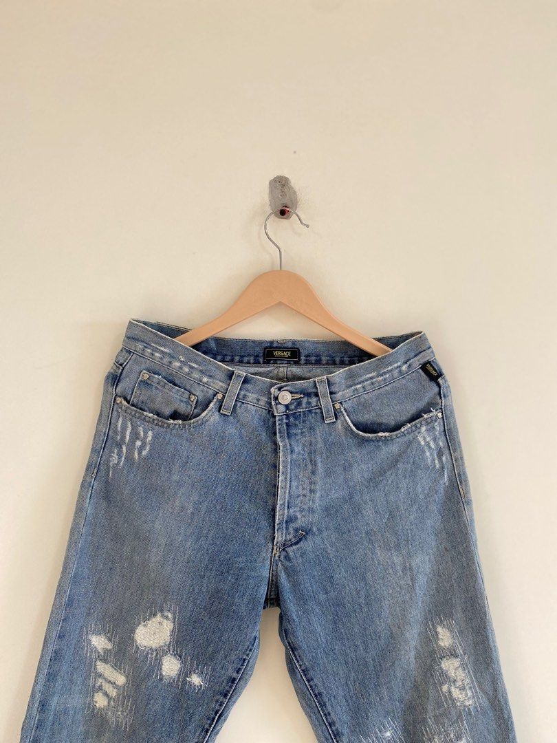 Versace ripped 2024 jeans