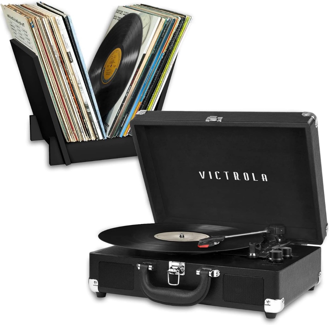 Victrola Journey+ Bluetooth Suitcase Record Player with Matching Record