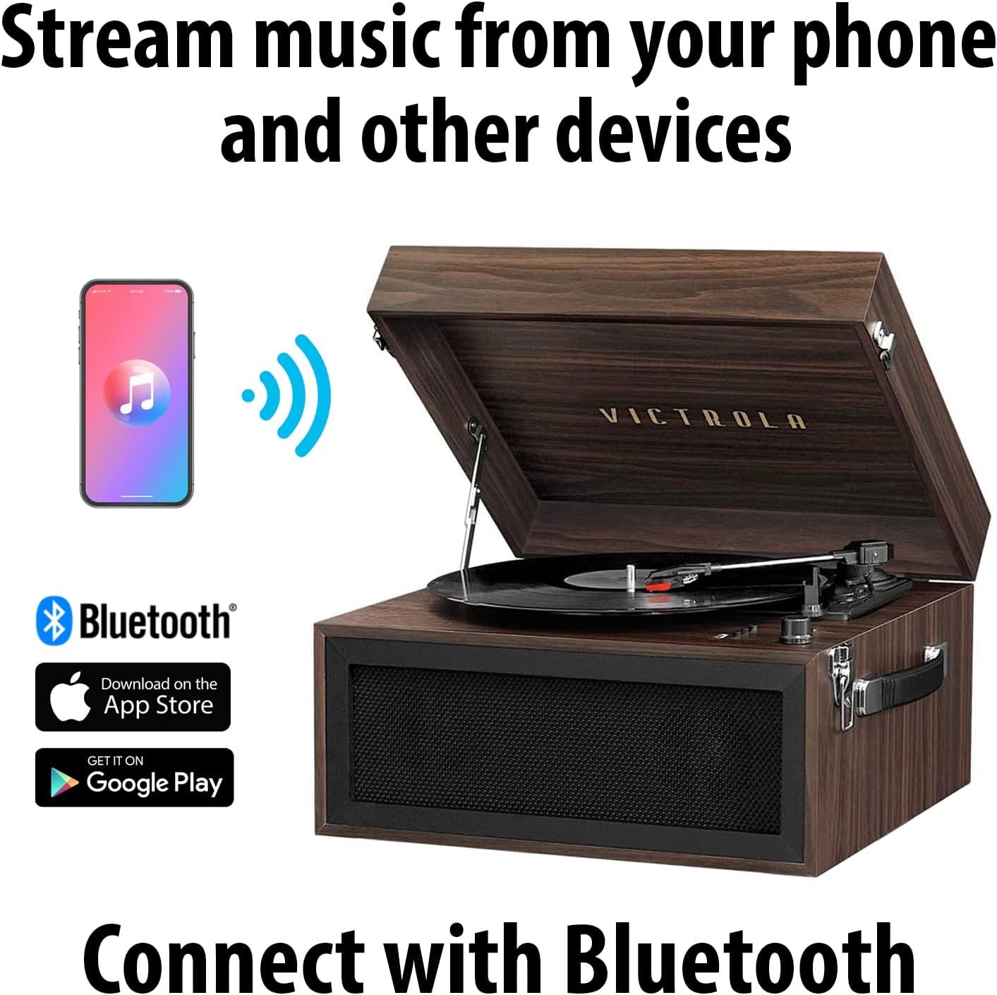 Victrola bluetooth wood speaker stand with dual usb ports on sale