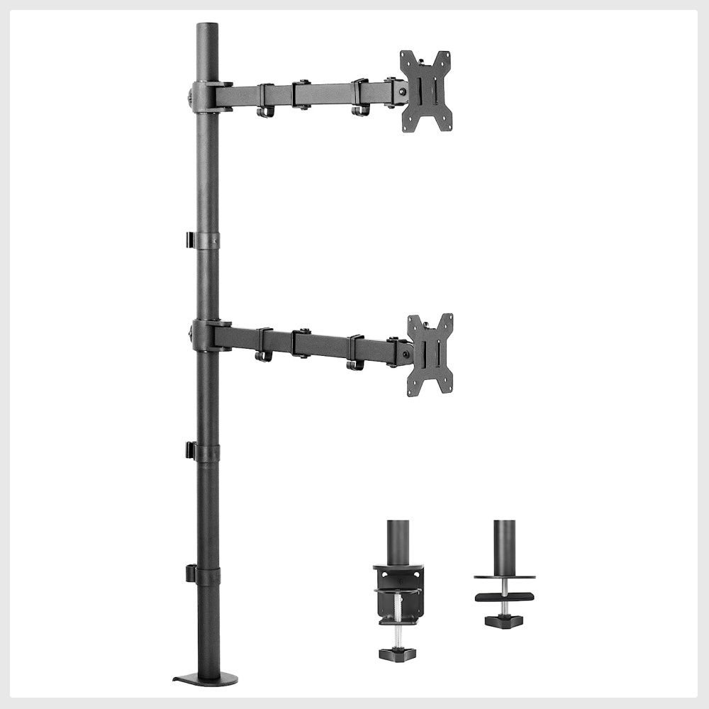 VIVO Extra Tall Vertically Stacked Dual Monitor Desk Mount Stand