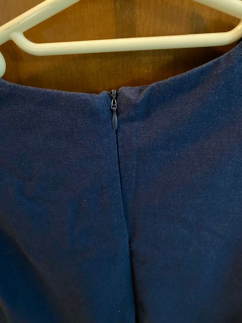 White Canvas Shift Dress Dark Denim Blue available as well