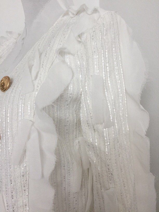 Wardrobe clearance sale White Cardigan Elegant style with