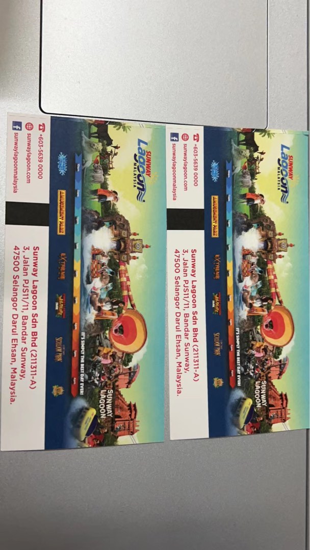 x2 Sunway Lagoon ticket expiry 2024, Tickets & Vouchers, Local