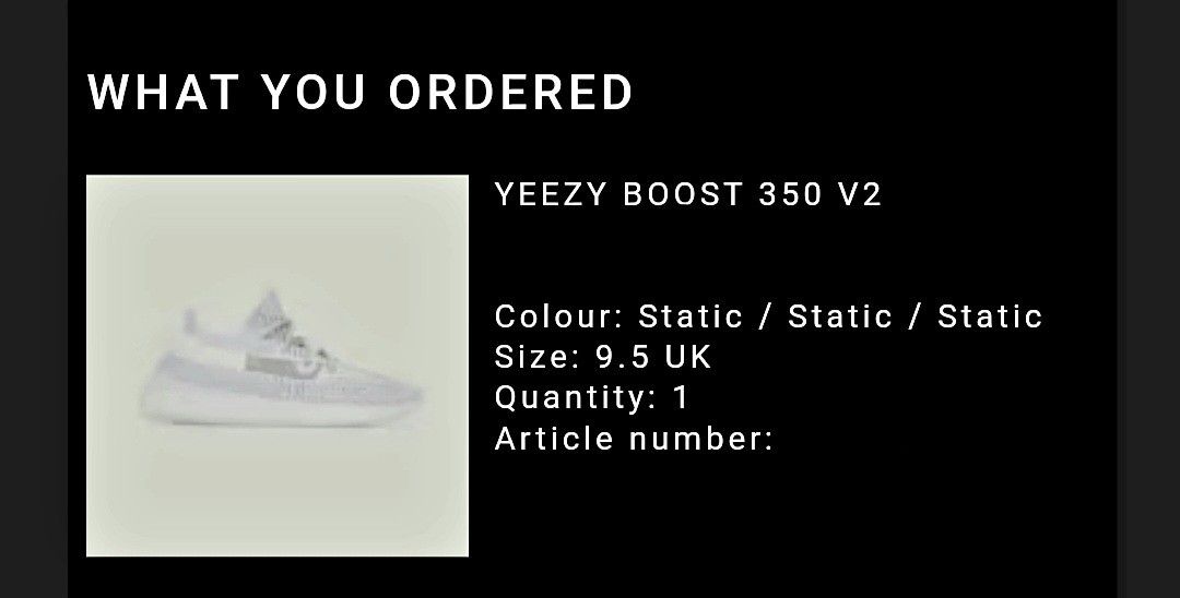Yeezy static size chart top