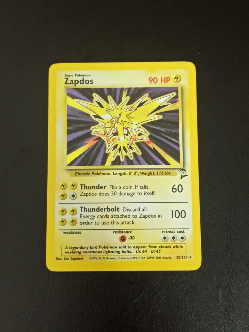 Zapdos - Base 2, Hobbies & Toys, Toys & Games on Carousell
