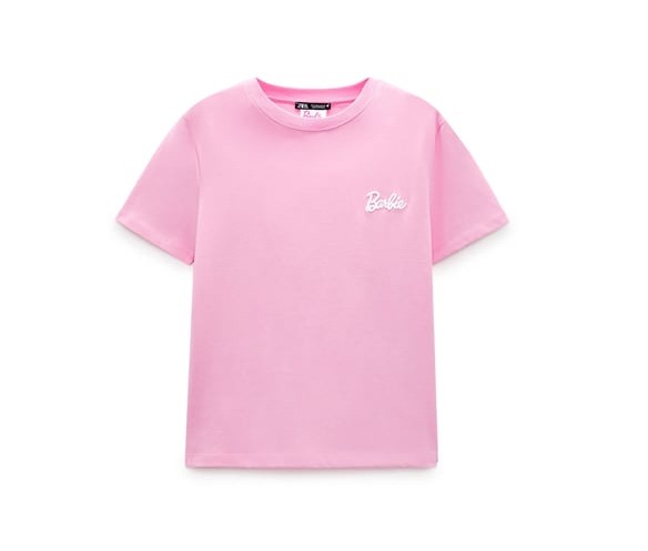 Zara Barbie Mattel Embroidery Round neck T shirt with short