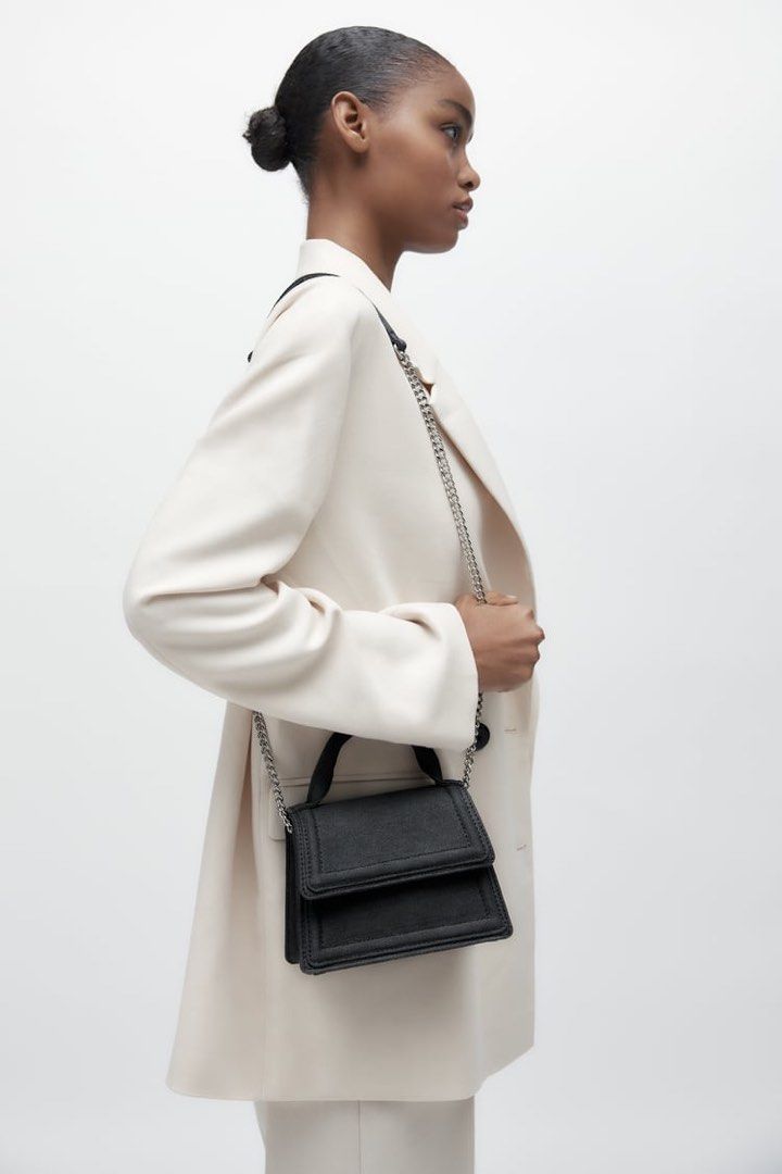 Zara Mini City Bag With Split Suede Flap.  Zara handbags, Vegan leather  handbag, Zara mini