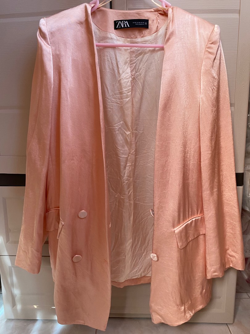 Zara Oversized Blush Pink Blazer on Carousell