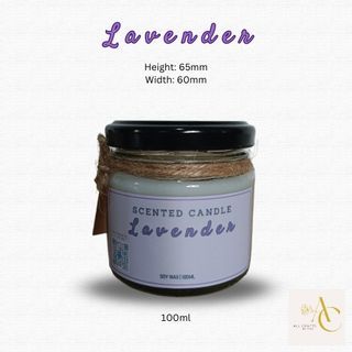 100ML SCENTED CANDLE | SOY WAX CANDLE | LAVENDER | VANILLA | FRESH BAMBOO