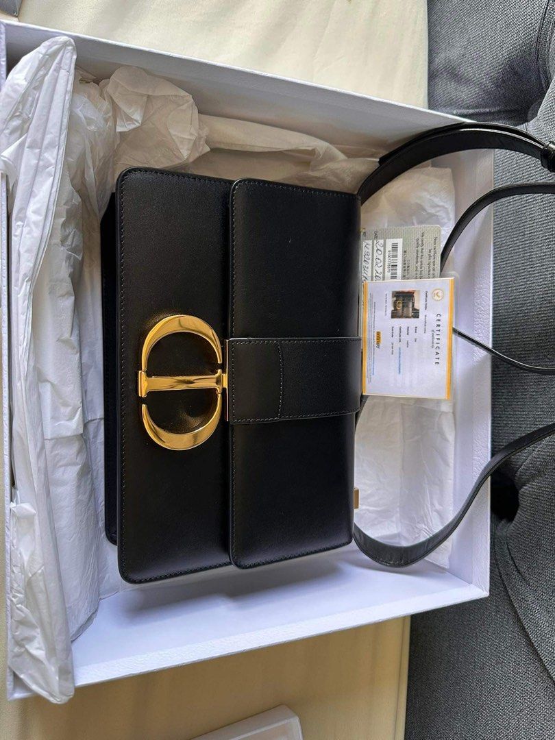30 Montaigne Box Bag Black Box Calfskin