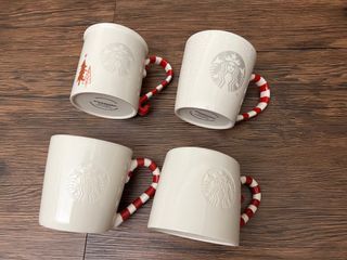 4個賠售■ STARBUCKS ■年份 2012.2014.2015.2016  星巴克 門市購入 聖誕節 拐杖糖 馬克杯 12fl oz/355 ml