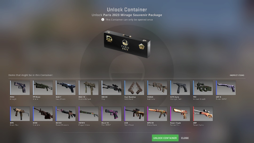 90 Buff Price Csgo Paris 2023 Mirage Souvenir Package, Video Gaming