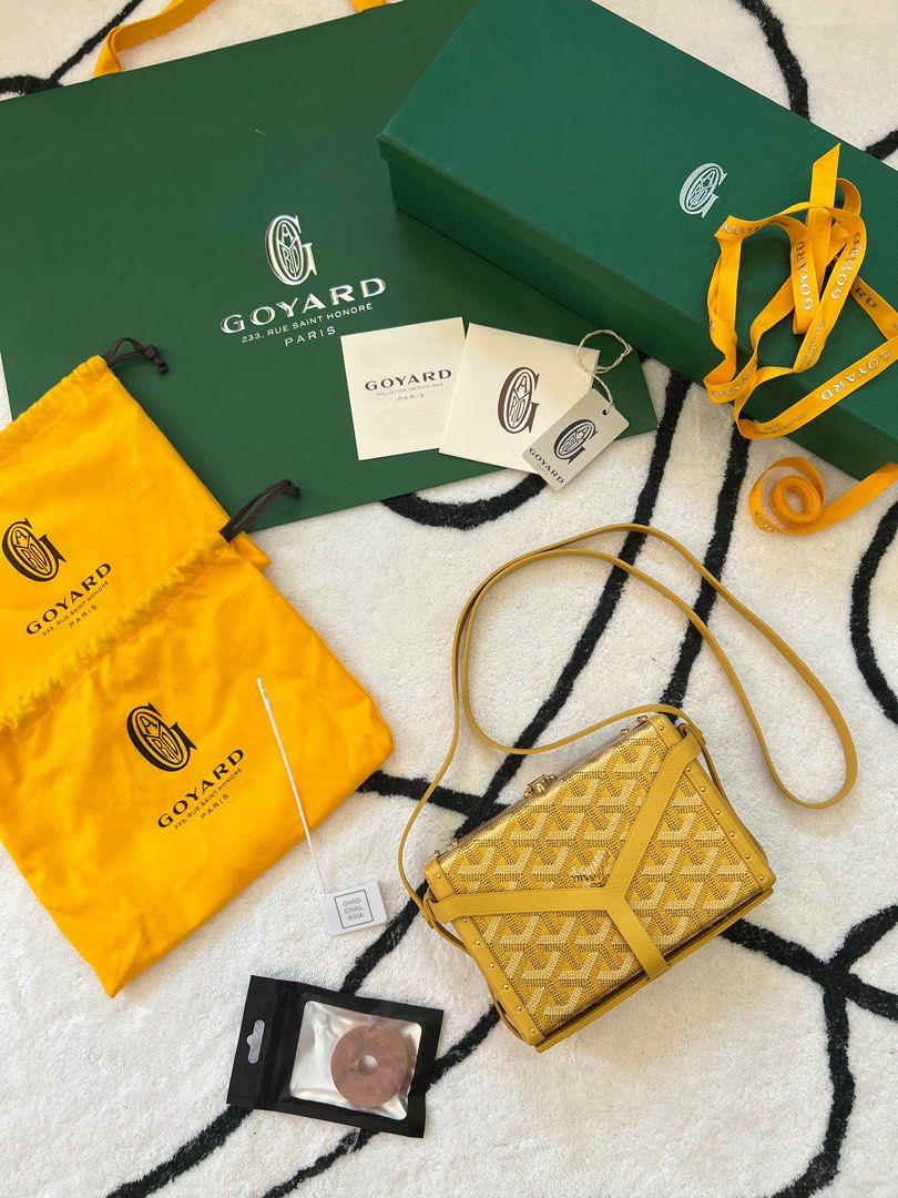 Goyard Yellow/Gold Coated Canvas and Leather Minaudiere Trunk Bag Goyard