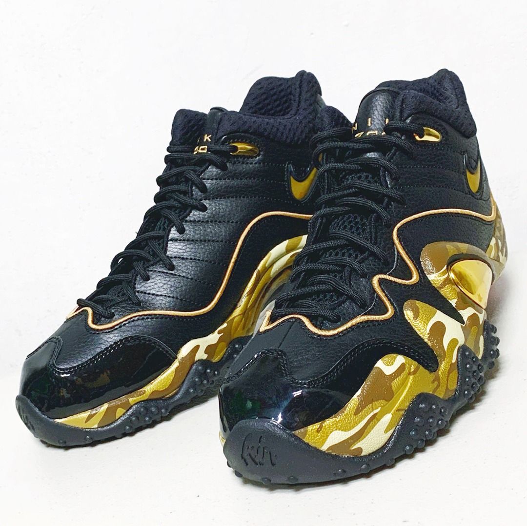 全新 NIKE ZOOM UPTEMPO V PREMIUM CAMO JASON KIDEE 籃球鞋 墨鏡鞋 車輪鞋 迷彩 黑金配色 US8 /  US9 / US9.5 / US10 366570-070 SNK-M TP0_238 #23旋轉生日慶 #23開學季