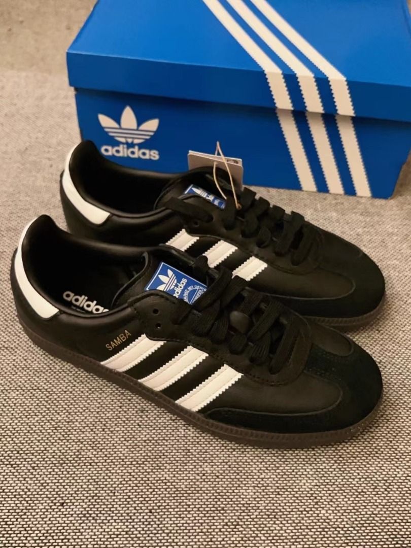 🛒【原裝有盒】Adidas Originals Samba OG 黑白男女同款, 女裝, 鞋, 波