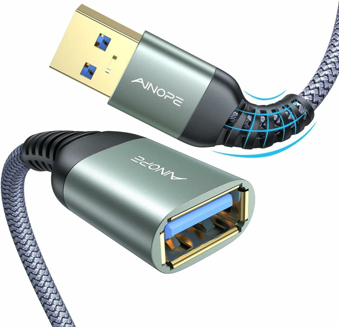 AINOPE USB 3.0 Extension Cable, Type A Male to Female Extender Cord High  Data Transfer Compatible with Webcam,Gamepad, USB Keyboard, Flash Drive,  Hard Drive, Printer (10ft/3M), Computers & Tech, Parts & Accessories