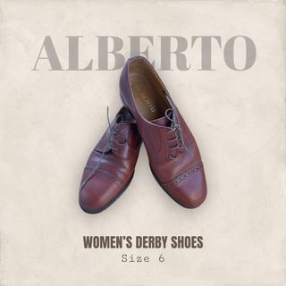 ALBERTO Women’s Derby Shoes in Chestnut Brown