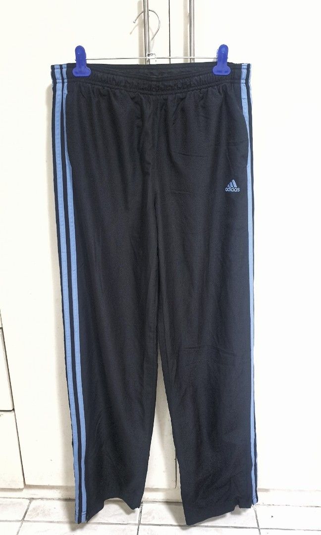 Black adidas shop pants blue stripes