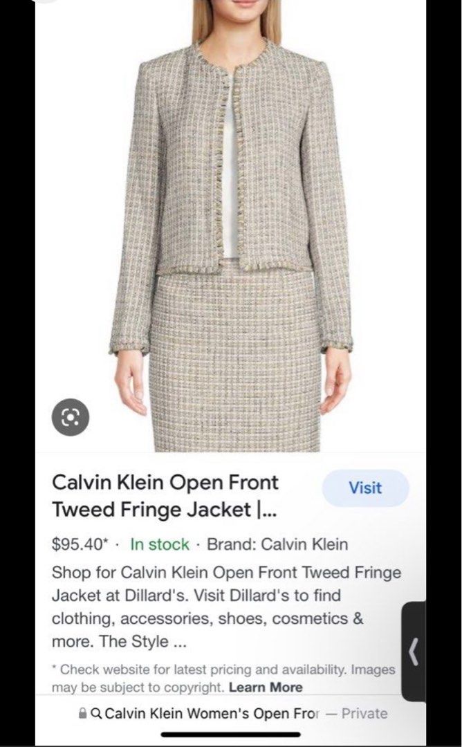 SHEIN Privé Plaid Pattern Button Front Tweed Blazer