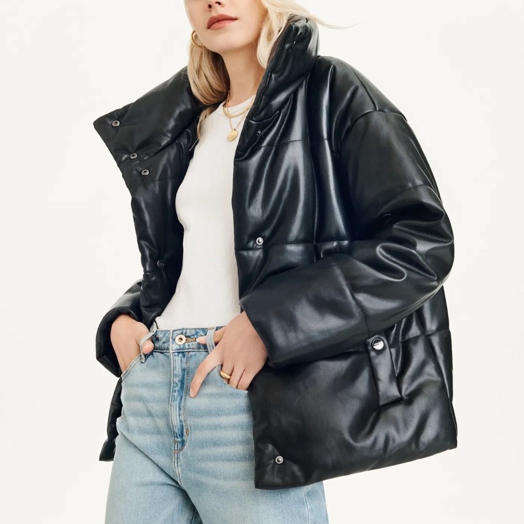Donna karan oversized puffer coat discount