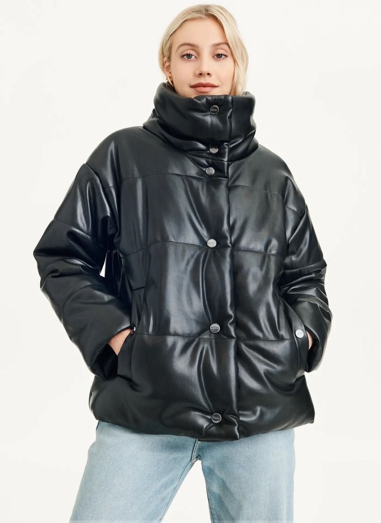 Dkny asymmetrical puffer coat online