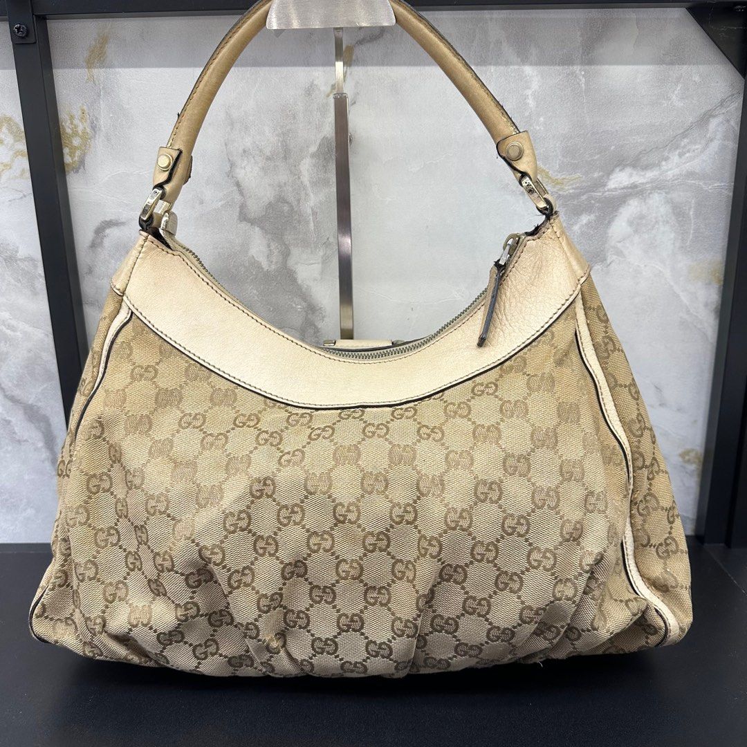 tas handbag Gucci Guccissima D Ring Large Brown Leather GHW Hobo Handbag |  Tinkerlust