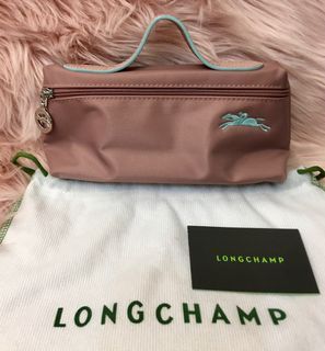 Authentic Longchamp Travel Pouch in Nude/Teal