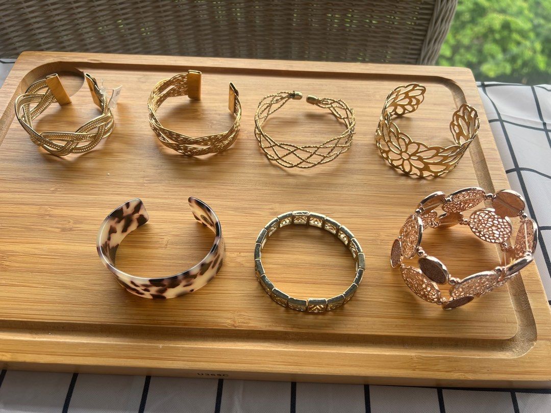 Gold and hot sale bronze bangles