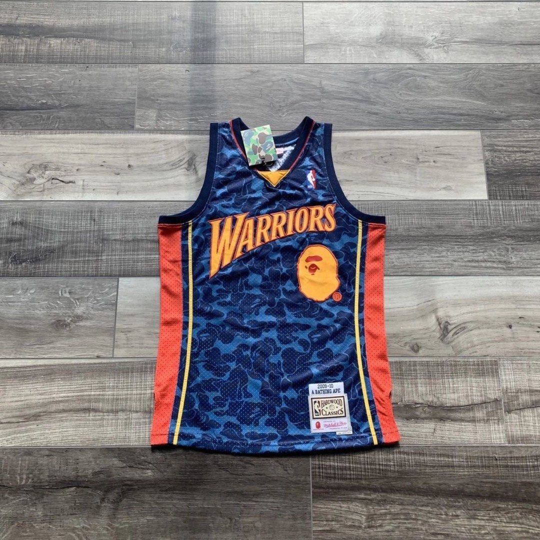 Bape x warriors NBA basketball jersey, Men's Fashion, Activewear