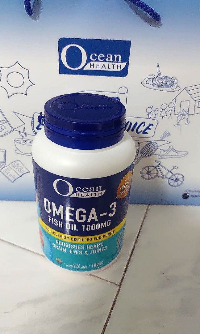Brand New Genuine Ocean Health Odourless Fish Oil Omega 3 1000mg, 180