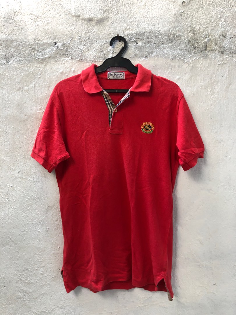 Burberry's BURBERRYS LONDON short sleeve polo shirt for men, equivalent to XXL cotton black type Vintage Second Hand
