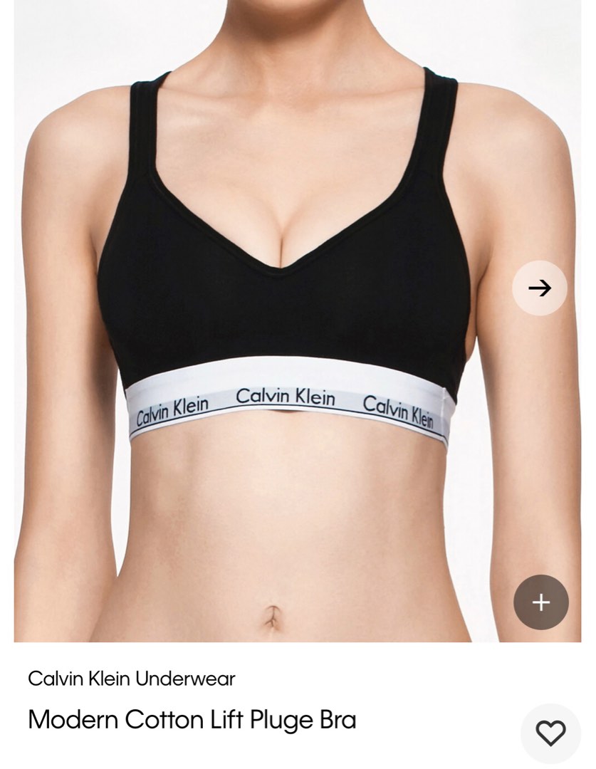 Calvin Klein modern cotton lift plunge bra, Women's Fashion, New