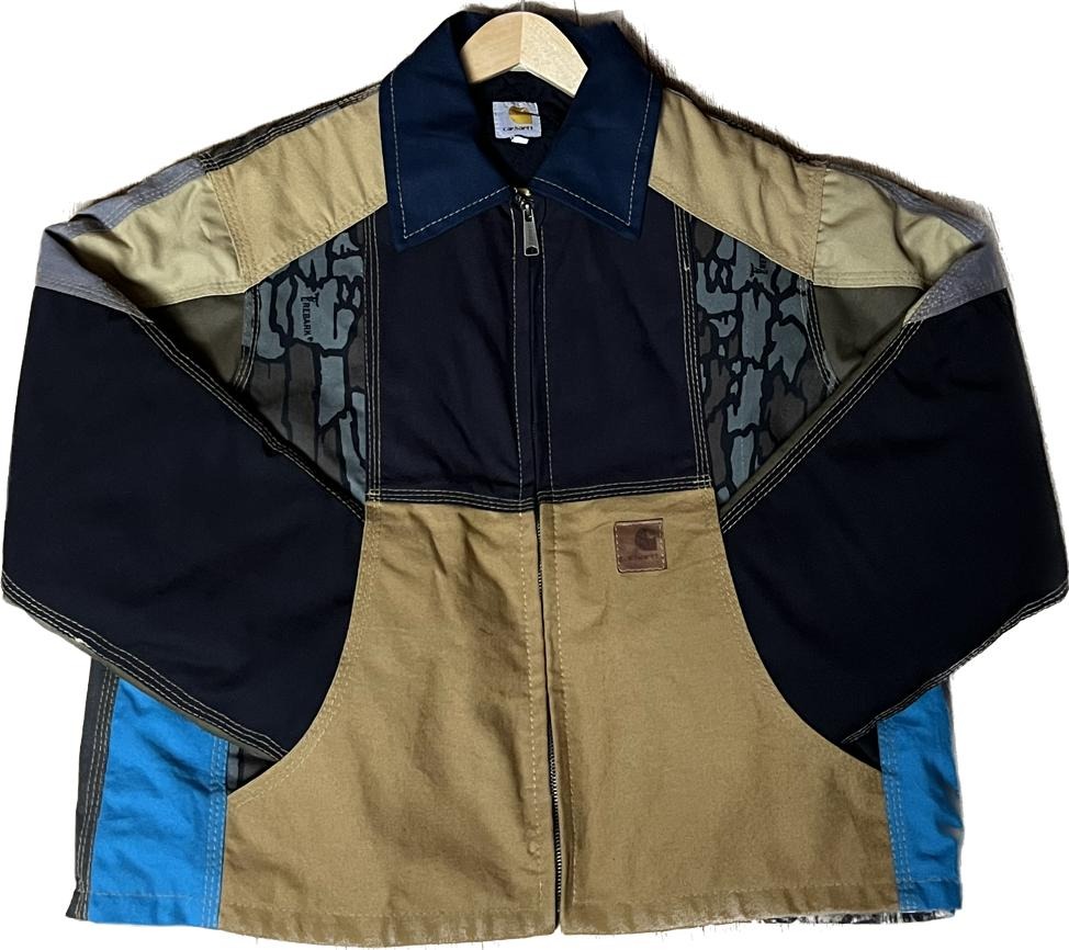 Carhartt Active Jacket Reworked Workwear Patchwork Detroit Hooded