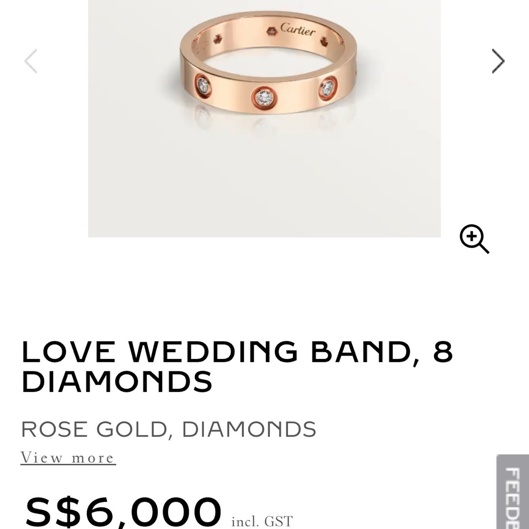 Cartier love wedding band rose gold outlet