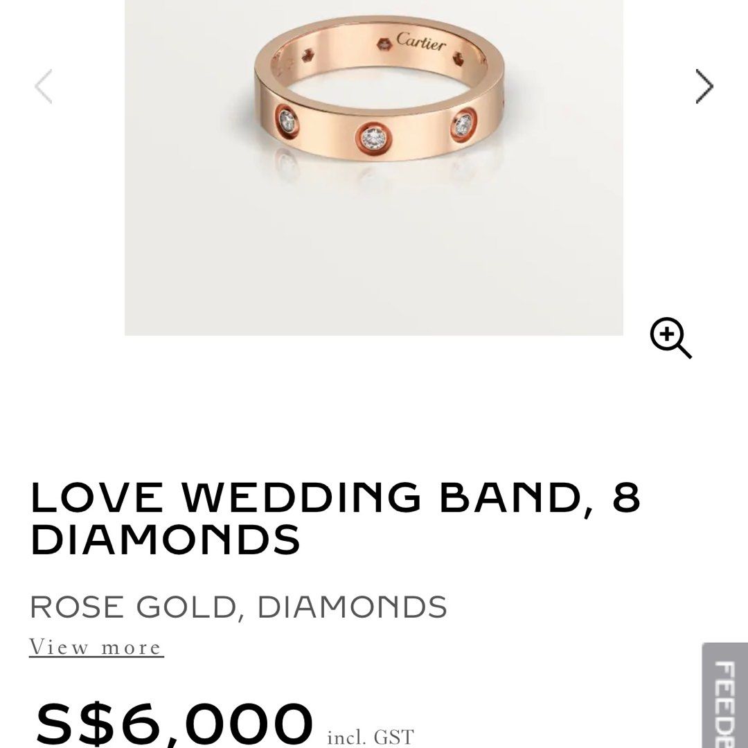 50 off Cartier Love Wedding Band Ring 8 Diamonds