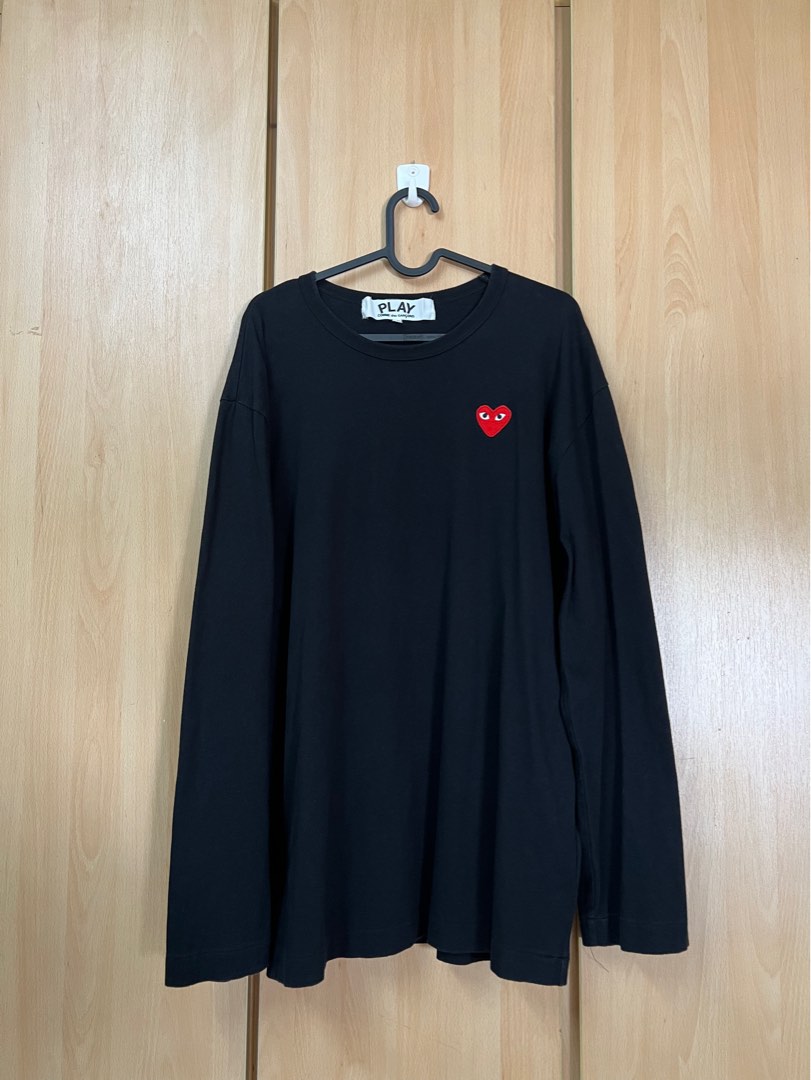 CDG Play Heart Long Sleeve Tee Men s Fashion Tops Sets