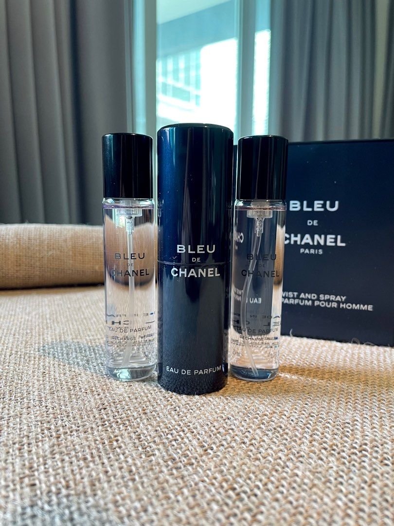 Chanel Bleu De Chanel EDT Travel Spray & Two Refills 3x20ml Men's Perfume 