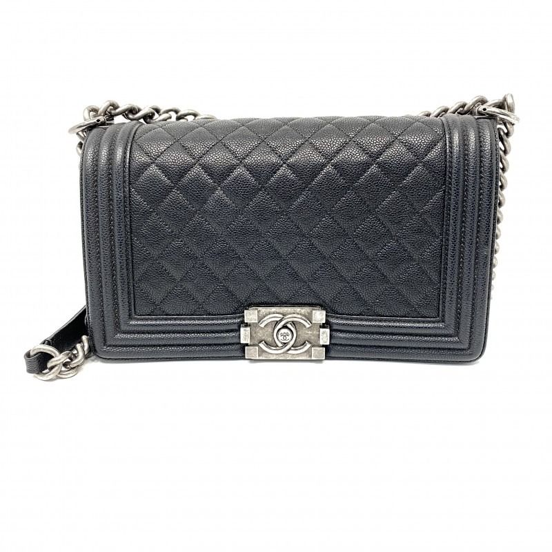 Chanel le boy silver hardware best sale