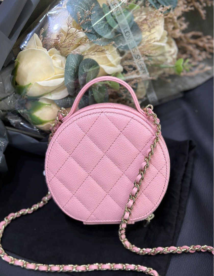 Chanel Vanity with Chain, Hot Pink Caviar with Gold Hardware, New in  Dustbag GA003