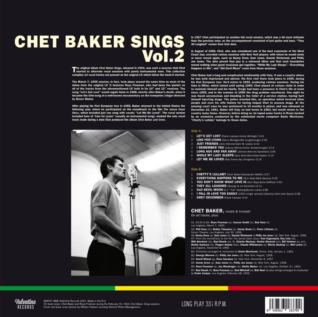 Chet Baker vinyl/album/ (Category: Vinyls) located in Manila. Submitted by ramonrobin.cruz (Listing ID 1249479132, Image 2). Description: Chet Baker Sings Vol. 2 = ₱3,500 Chet Baker - The Best of = ₱3,750 Chet Baker - Chet Baker Sings = ₱3,750 all brand new sealed made in E.U..