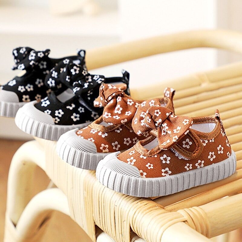 Child Girls Canvas Shoes Fashion Bowknot Comfortable Kid Casual